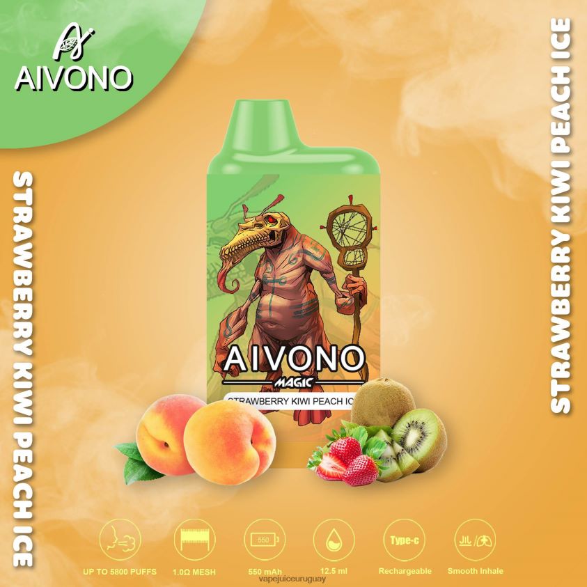 Aivono AIM MAGIC cigarrillo de caja de 5800 bocas fresa kiwi melocotón hielo - D620ZZ96 Vape Desechable Uruguay