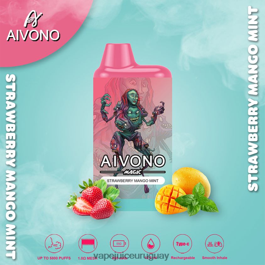 Aivono AIM MAGIC cigarrillo de caja de 5800 bocas fresa mango menta - D620ZZ97 Vape Uruguay