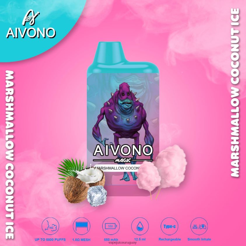 Aivono AIM MAGIC cigarrillo de caja de 5800 bocas hielo de coco de malvavisco - D620ZZ95 Vape Recargable