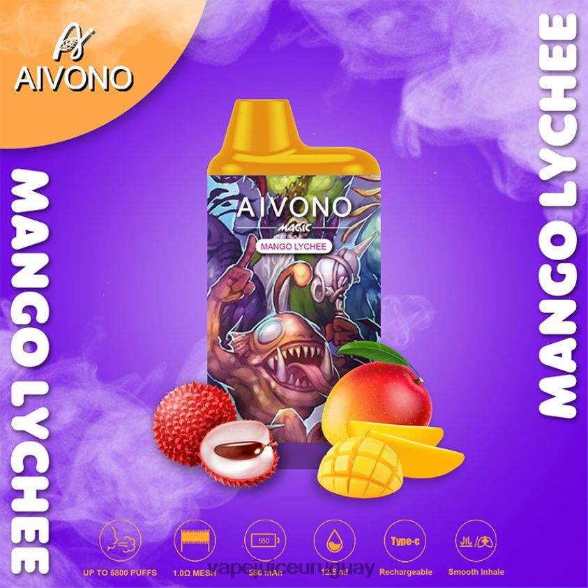 Aivono AIM MAGIC cigarrillo de caja de 5800 bocas lichi de mango - D620ZZ98 Vape Recargable