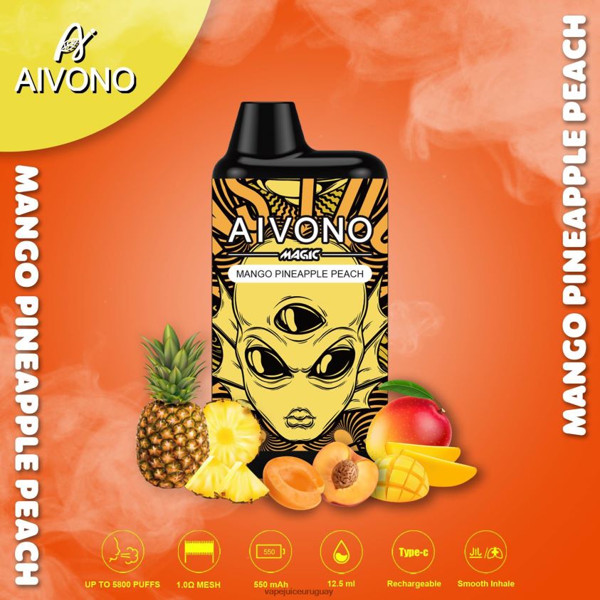 Aivono AIM MAGIC cigarrillo de caja de 5800 bocas mango piña durazno - D620ZZ88 Vape Uruguay