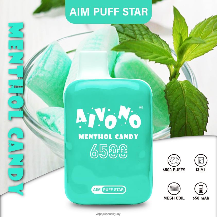 Aivono AIM PUFF STAR 6500 caramelo mentolado - D620ZZ295 Vape Uruguay