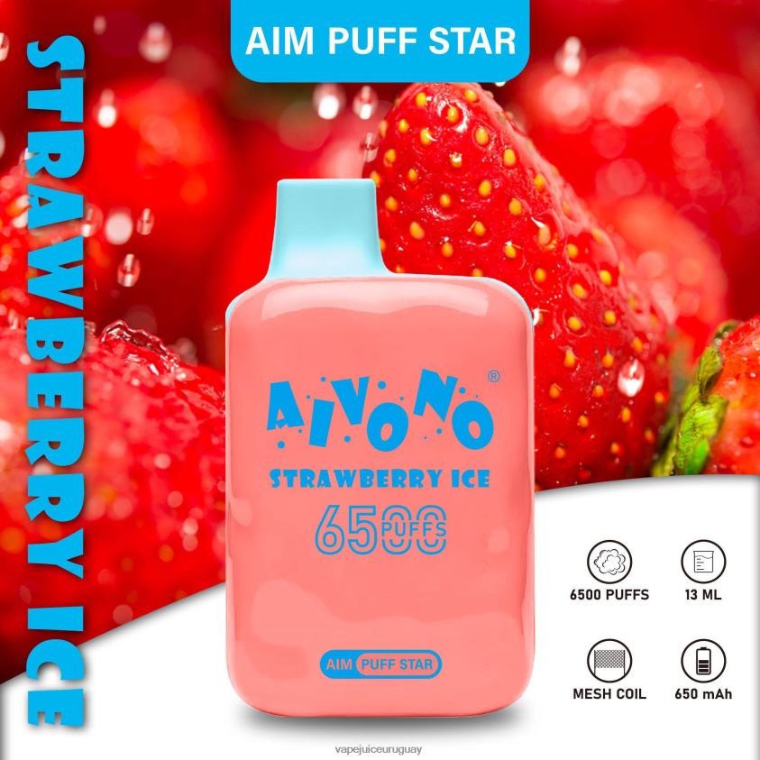 Aivono AIM PUFF STAR 6500 hielo de fresa - D620ZZ288 Vape Desechable Uruguay