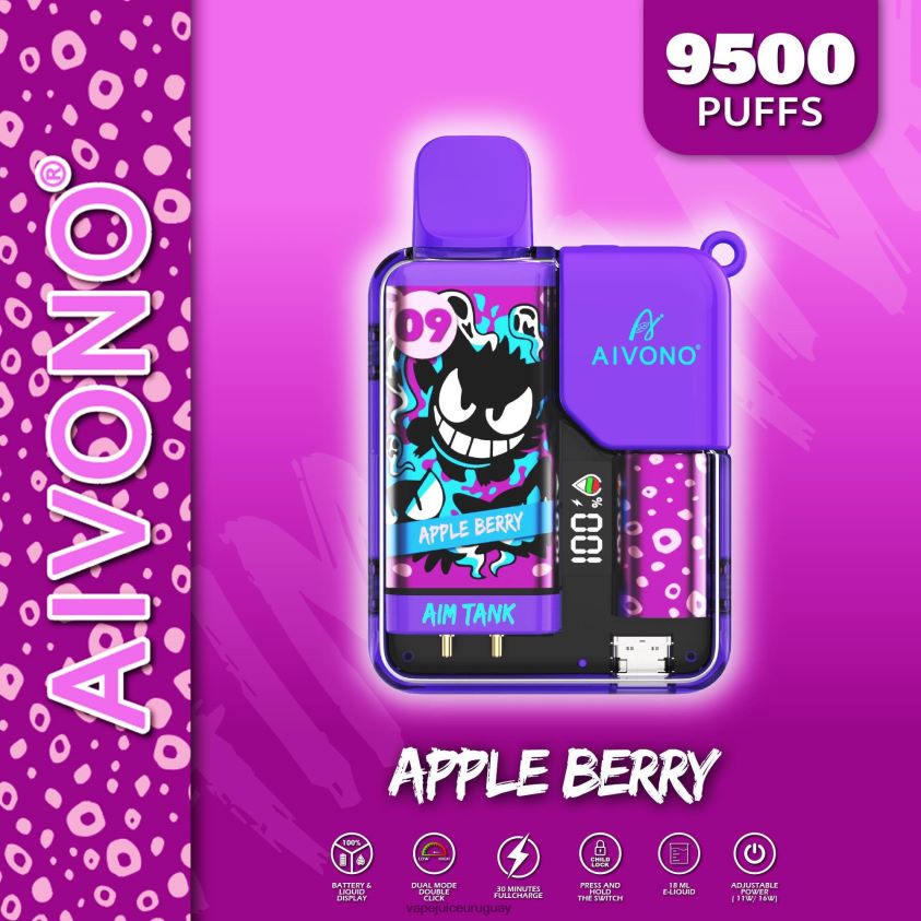 Aivono AIM TANK 9500 baya de manzana - D620ZZ43 Vape Uruguay
