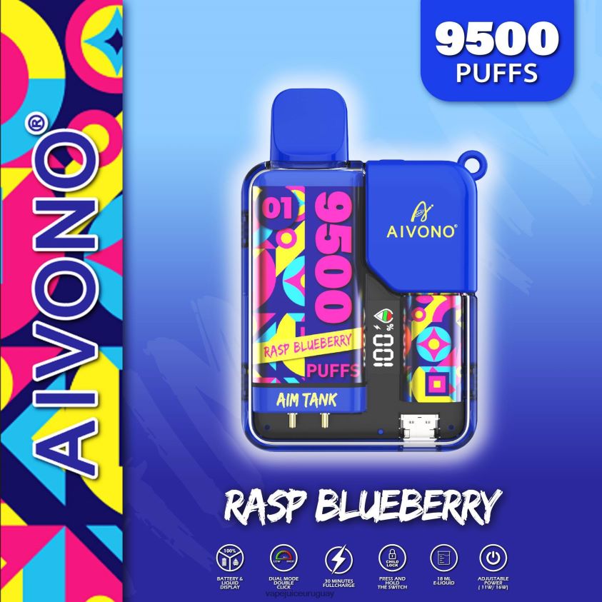 Aivono AIM TANK 9500 frambuesa arándano - D620ZZ33 Vape Desechable Uruguay