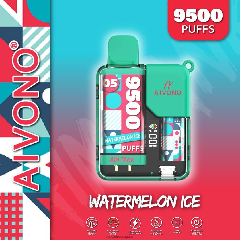 Aivono AIM TANK 9500 hielo de sandia - D620ZZ37 Vape Uruguay