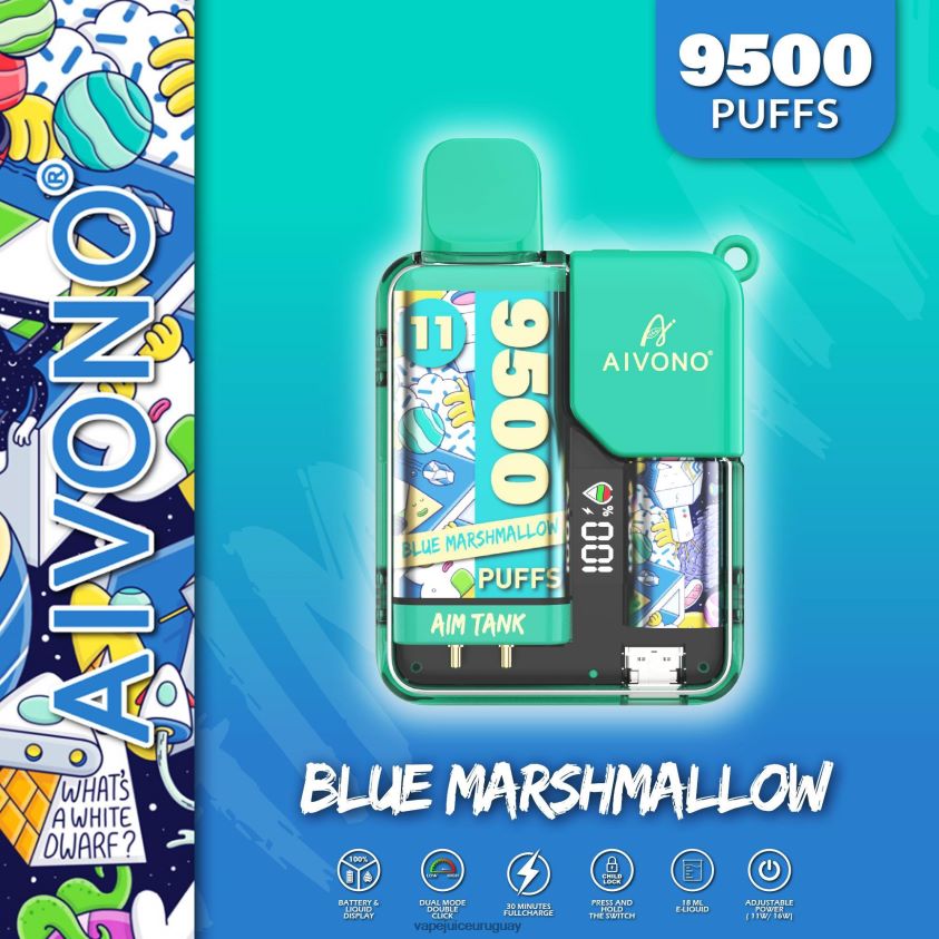 Aivono AIM TANK 9500 malvavisco azul - D620ZZ42 Vape Desechable Uruguay