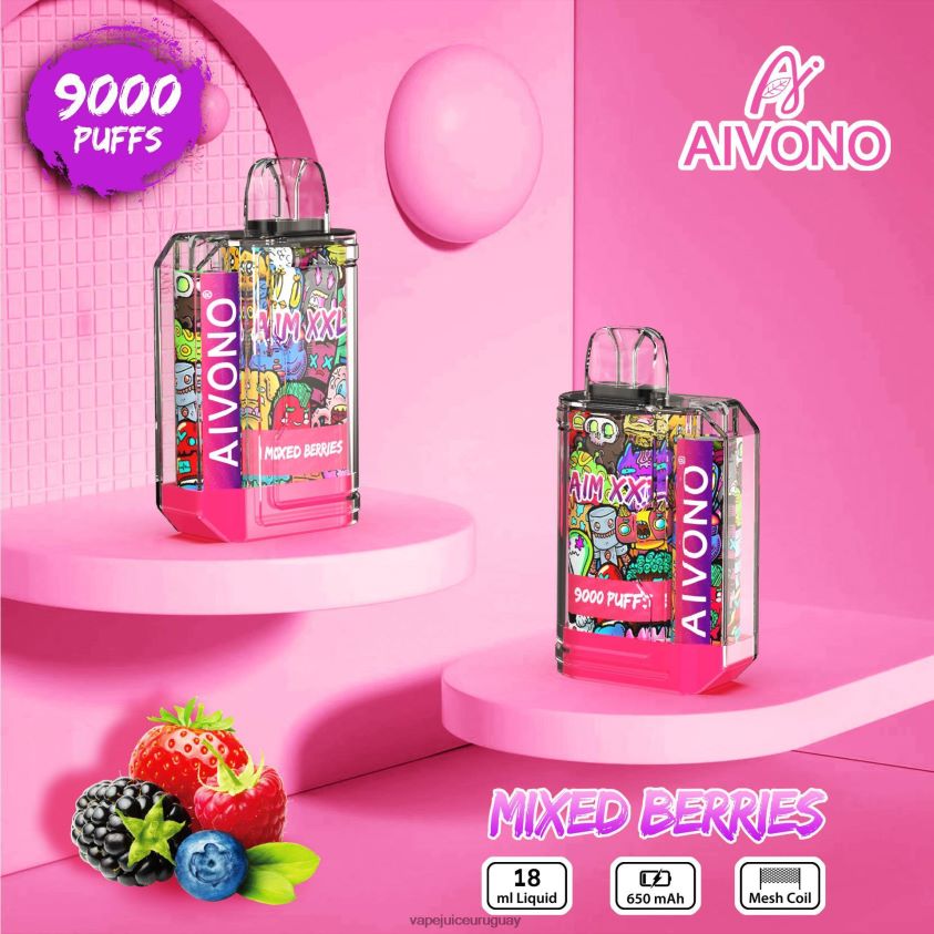 Aivono AIM XXL 9000 pegatina boca transparente bayas mixtas - D620ZZ51 Vape Desechable Uruguay