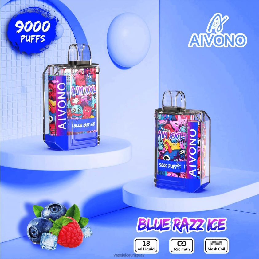 Aivono AIM XXL 9000 pegatina boca transparente hielo azul - D620ZZ54 Vape Desechable Uruguay