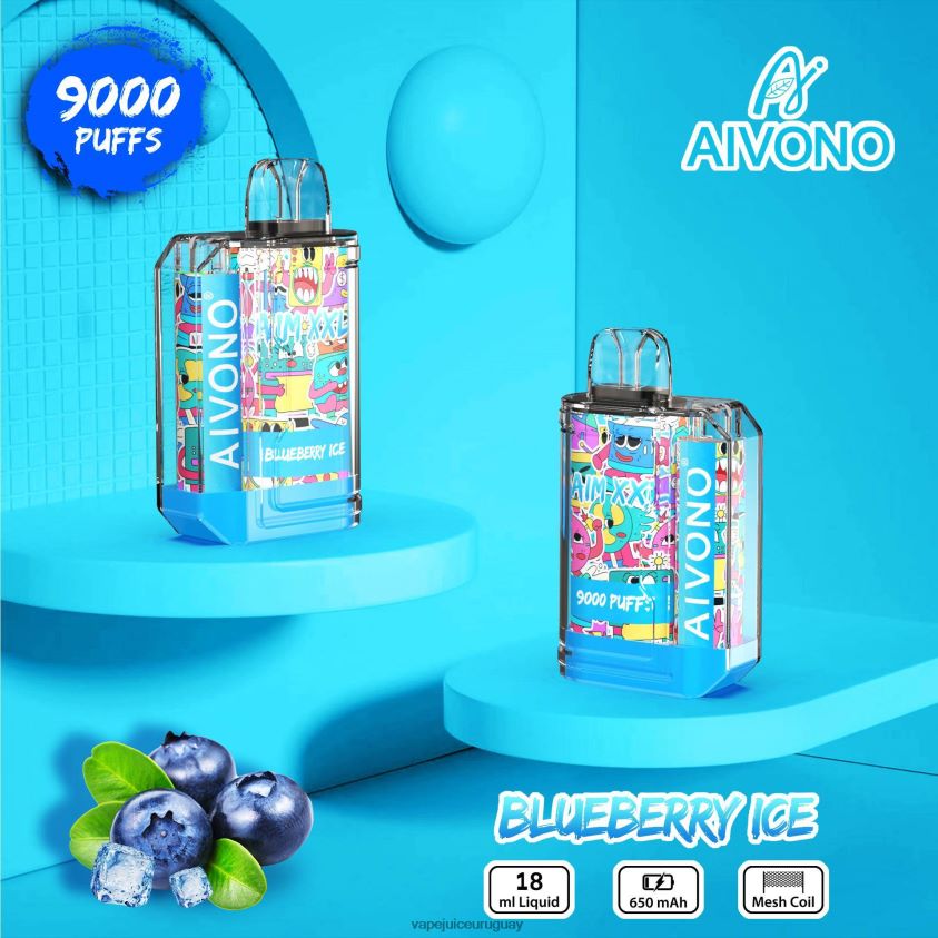 Aivono AIM XXL 9000 pegatina boca transparente hielo de arándanos - D620ZZ50 Vape Recargable