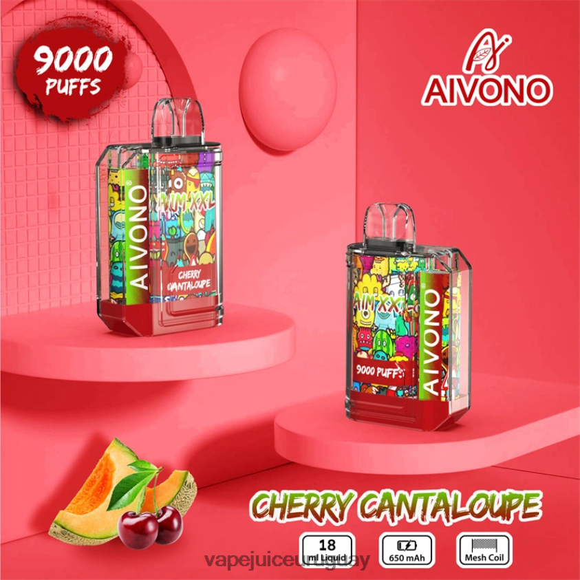 Aivono AIM XXL 9000 pegatina boca transparente melón cereza - D620ZZ57 Vape Desechable Uruguay