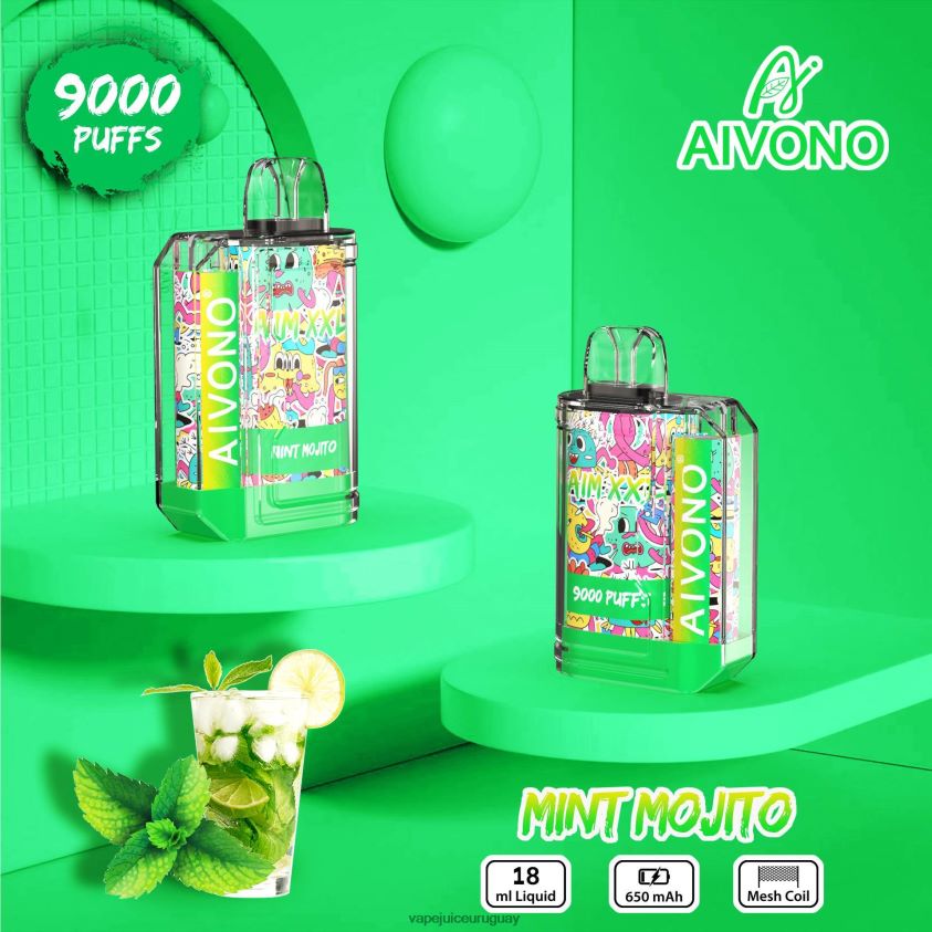 Aivono AIM XXL 9000 pegatina boca transparente mojito de menta - D620ZZ55 Vape Uruguay