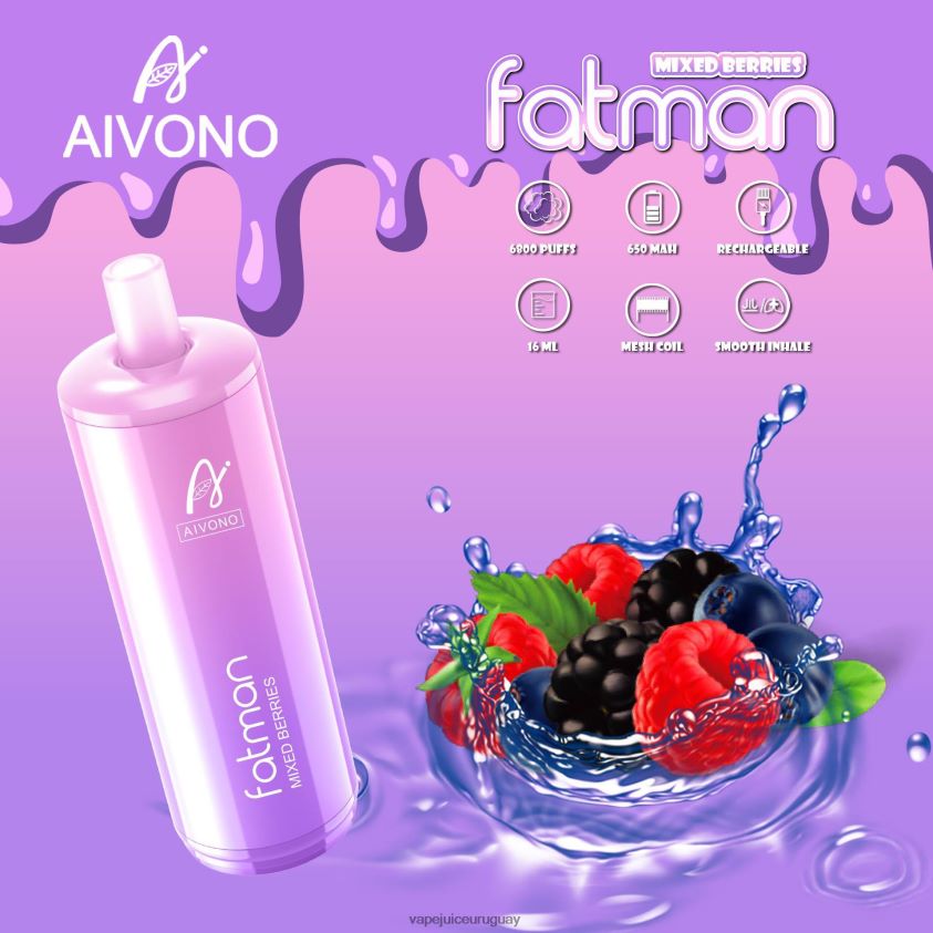 Aivono FATMAN 6800 bayas mixtas - D620ZZ27 Vape Desechable Uruguay