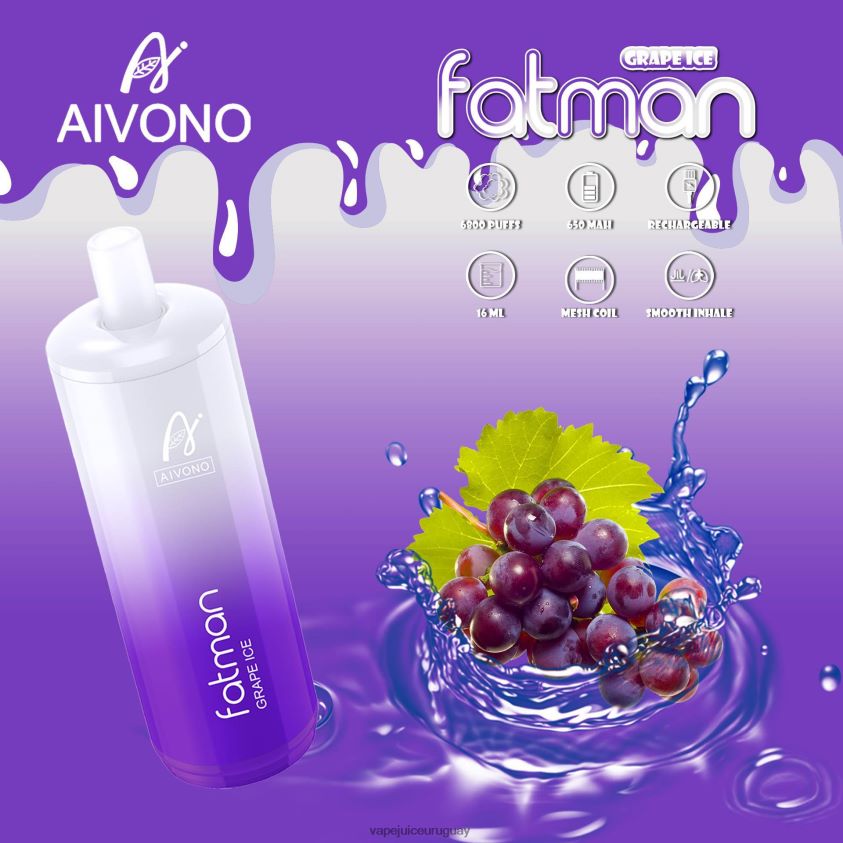 Aivono FATMAN 6800 hielo de uva - D620ZZ24 Vape Desechable Uruguay