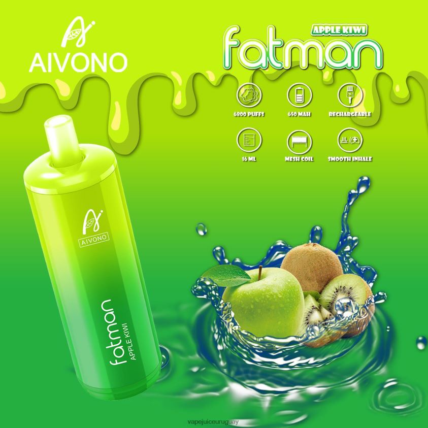 Aivono FATMAN 6800 kiwi manzana - D620ZZ31 Vape Uruguay