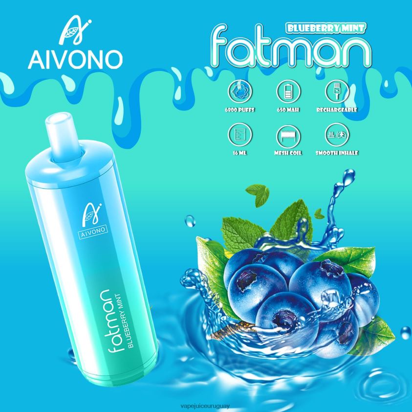 Aivono FATMAN 6800 menta de arándanos - D620ZZ22 Vape Uruguay