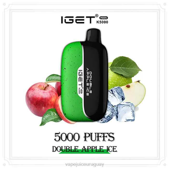 Fume Vape Uruguay XJ4419 doble hielo de manzana IGET Moon k5000