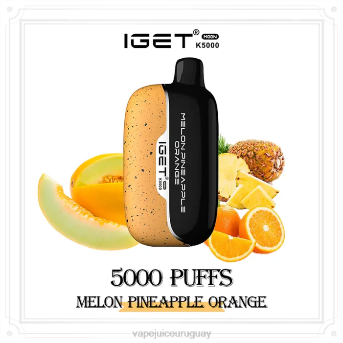 Vape Desechable Uruguay XJ4413 melón piña naranja IGET Moon k5000