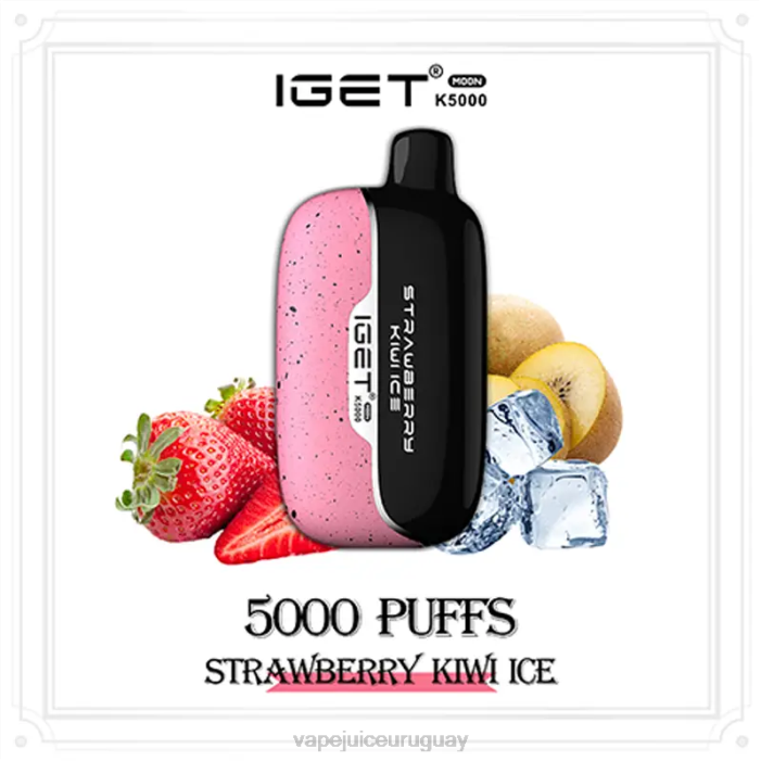 Vape Desechable Uruguay XJ4418 hielo de fresa y kiwi IGET Moon k5000