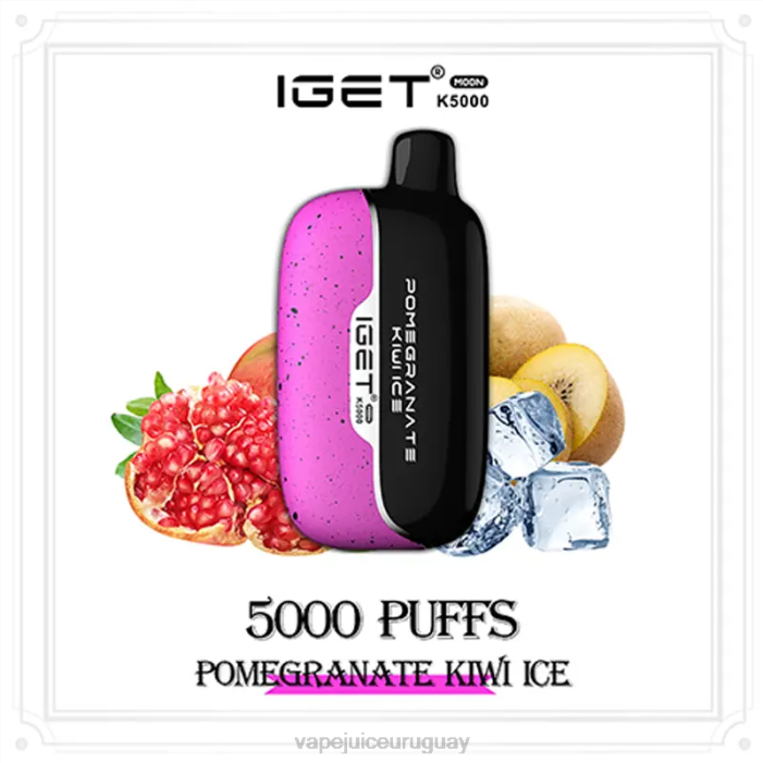 Vape Recargable XJ4417 hielo de granada y kiwi IGET Moon k5000