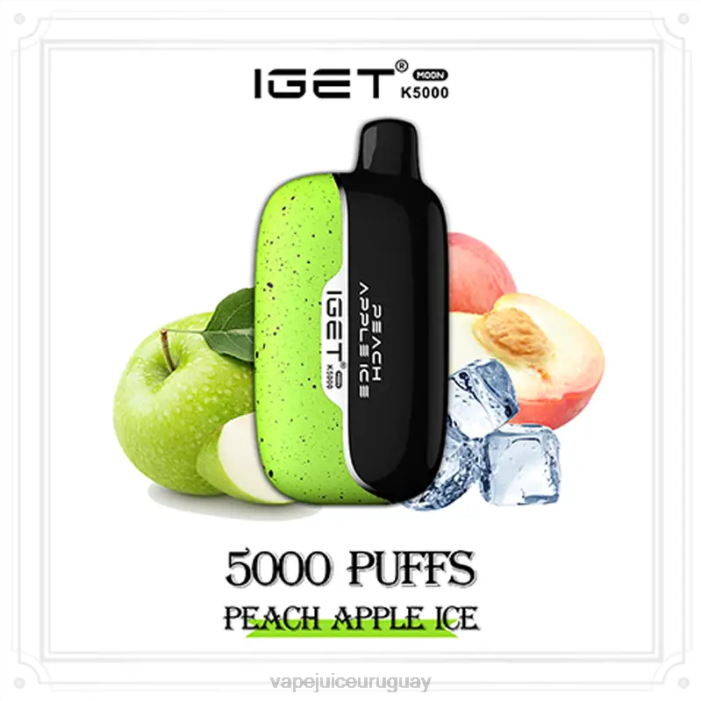 Vape Recargable XJ447 hielo de manzana y durazno IGET Moon k5000