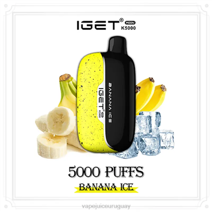Vape Uruguay XJ4411 hielo de plátano IGET Moon k5000