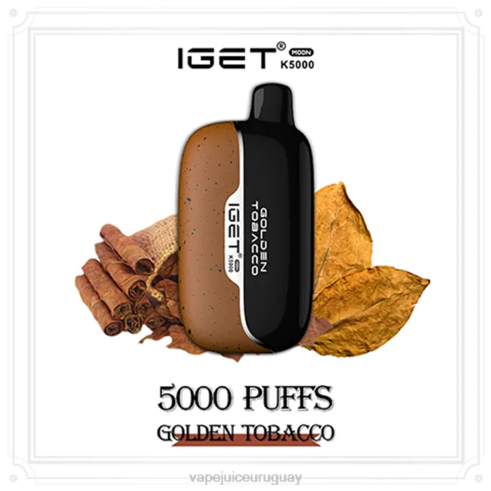 Vape Uruguay XJ441 tabaco dorado IGET Moon k5000