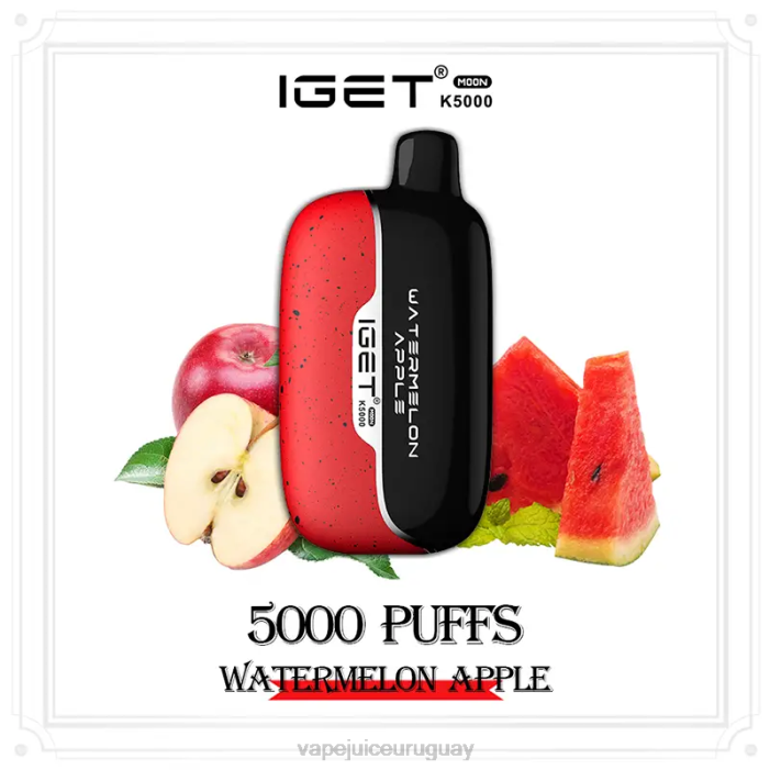 Vape Uruguay XJ446 manzana sandia IGET Moon k5000